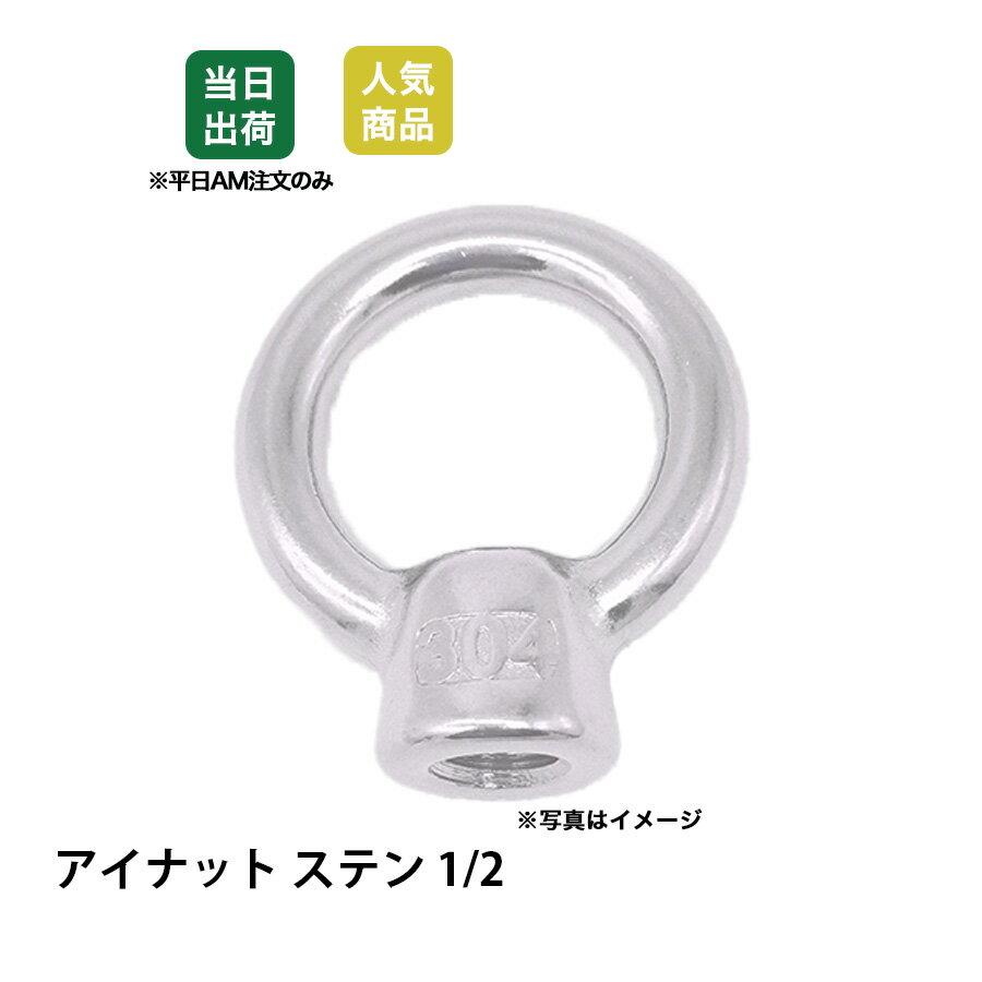 Rakuten - 【最大10％OFFクーポンあり】アイナット　1/2　ステンレス　SUS304　吊りナット　荷役　吊り上げ　吊りクランプ　スリング　荷締機