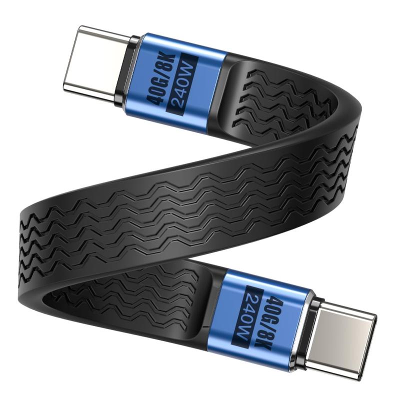 40Gbps 240W usb4 ケーブル 短い usbc Thunderbolt4/3 13cm PD3.1 8K@60z映像出力 高速データ転送 急速充電 耐折曲10000回 Type-C to Type-C タイプcケーブル
