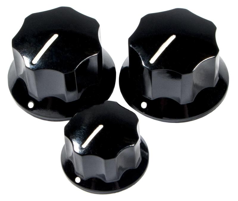 パーツ Pe Vintage '60s Jazz Bass® Knob, Black本格的なヴィンテージスタイルのJazz Bass用ノブ3個セット(黒)取り付け用ネジ付き60年代前半のJazz Bassに使用ほとんどのヴィンテージ/モダンスタイルのJazz Bassに適用可能