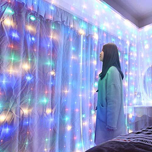 Various Interior Lights - zrt 3x3M LED カーテン 家 クリスマス 装飾 銅線 ストリング バレンタイン フェアリー ライト ガーランド 新年 フラッシュ イルミネーション 電飾 ライトアップ デコレーション クリスマス 飾