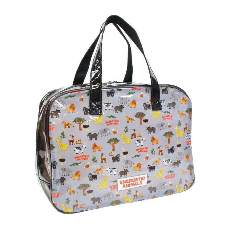 高波ボストンバッグ アニマル ブラック