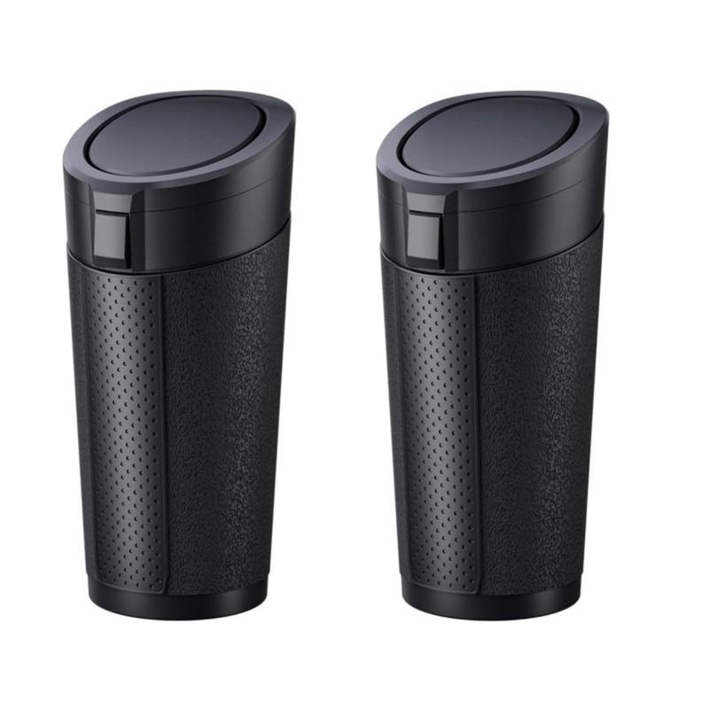 Prudencrose 車用ゴミ箱 ミニサイズ 2個セット 蓋付き 漏れ防止 コンパクト設計 ドリンクホルダー対応 ..