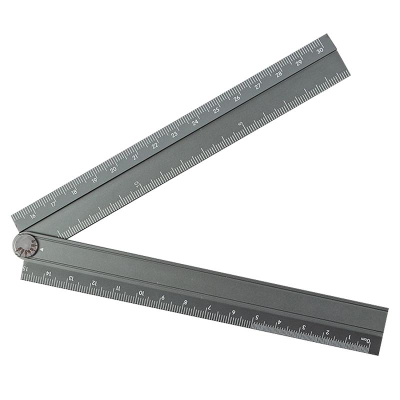 定規 折りたたみ定規 30cm アルミニウム定規 金属定規 折りたたみ簡単収納定規 多機能 持ち運びに便利な 製図用品(3)