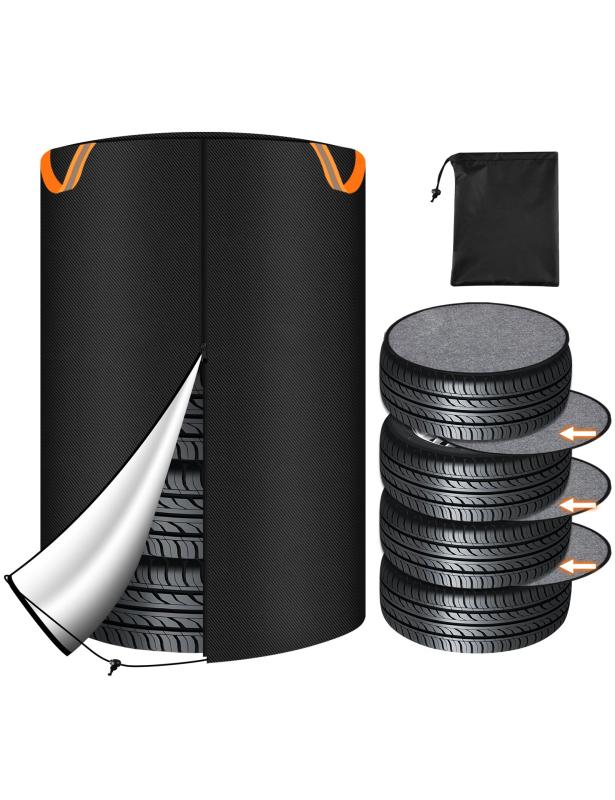 タイヤカバー 屋外 タイヤ収納 防水 両面利用可能 420D UVカット 劣化 汚れ防止 車用 タイヤかばー 4本..