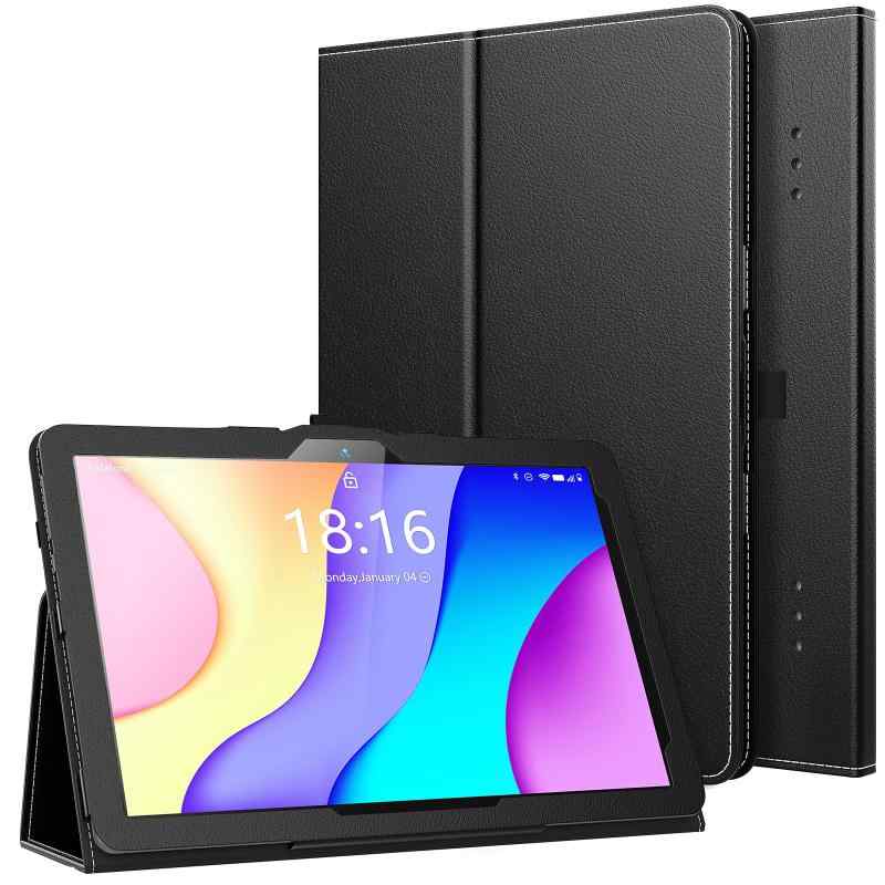 I10 Plus ケース 10.1インチ Android 15 オクタコアプロセッサ bx i10plus カバー PUレザー 全面保護 耐衝撃 キズ防止 スタンド機能 手帳型 ハンドストラップ付 タブレット10.1インチ