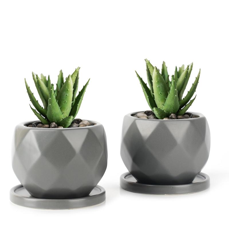 多肉植物 鉢 陶器 植木鉢 小型 底穴あり ミニ植木鉢 サボテン鉢 ミニ 植木鉢 おしゃれ 陶器製トレイ付..