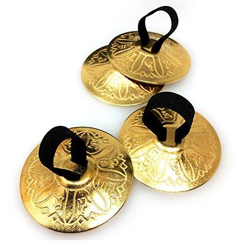 ベリーダンス アクセサリー フィンガーシンバル ジル オーケストラ パーカッション アンティーク 軽量 花 デザイン 両手 用 2組 セット
