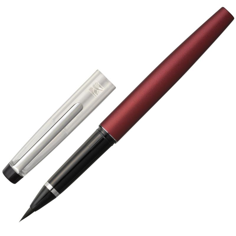 呉竹 筆ペン くれ竹万年毛筆 レッド DT120-2