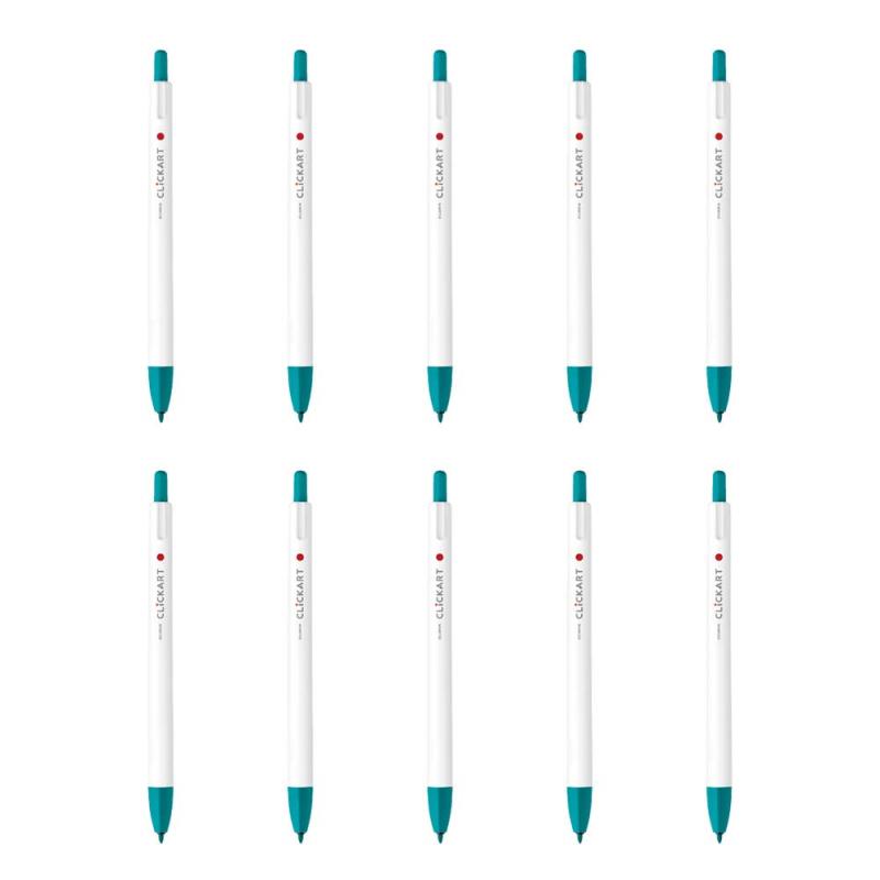 ゼブラ 水性ペン クリッカート ブルーグリーン 10本 B-WY22-BG