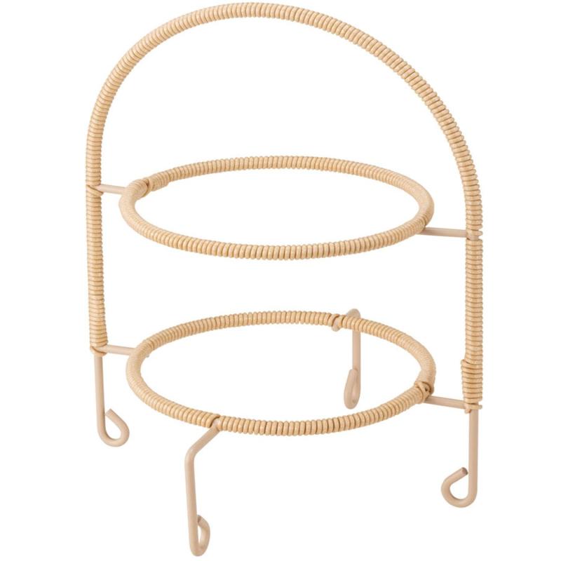 ナガオ ケーキスタンド 2段 アイボリー・ブラウン(3)