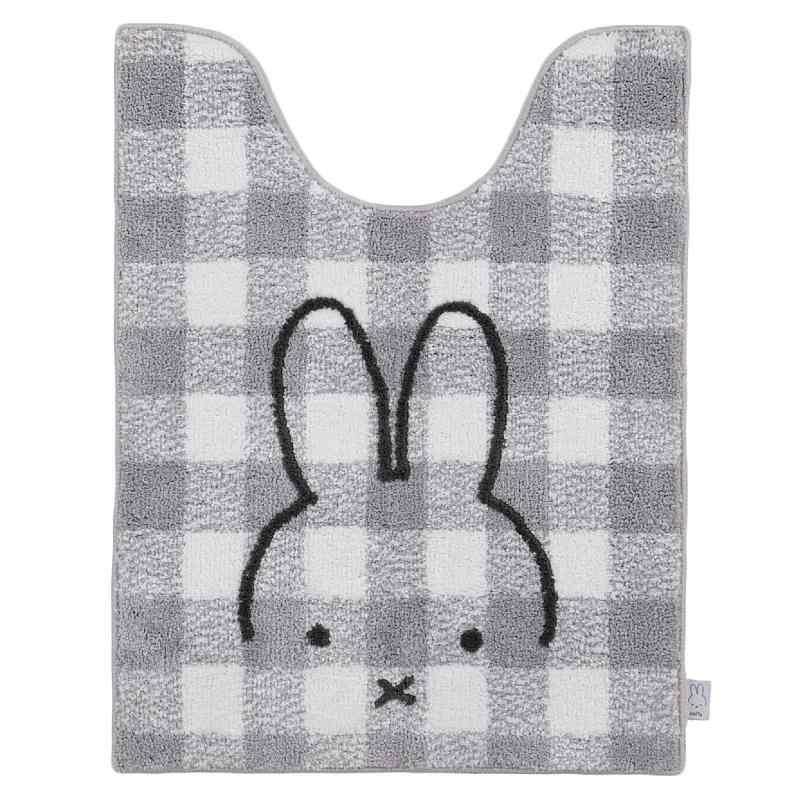 Rakuten - センコー(Senko) ミッフィー チェックライン トイレマット 約80×60cm グレー キャラ アニマル miffy 66985