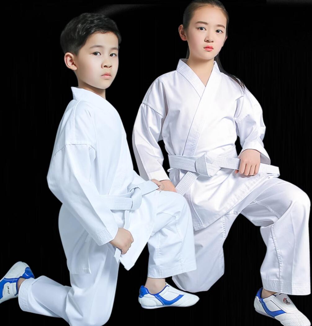 【当日発送】フルコンタクト 柔道着 子供 練習用 合気道 seikoshosha セット 綿素材　空手 110-180cm 白帯 初心者 男女兼用 授業用 入門者向け 道衣 上下＋帯 空手衣 ジュニア 空手道着 3点セット 大人 空手着 道着 子ども 柔道授業 中学生 空手スーツ