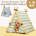 ストライプ ビバークテント PTH-045054サイズ：約60×55×65cmペットハウス ペットベッド ペットベット テントベッド ふわふわ 犬 猫 おしゃれ 室内 猫用 かわいい 夏用