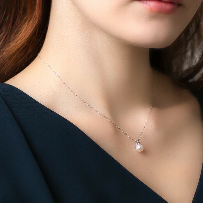 ダイヤモンド アコヤ真珠 ネックレス ホワイトゴールド ダイヤ パール ネックレス 誕生石 6月 4月 10金 K10レディース 女性 コンビニ受取対応商品 誕生日 プレゼント 母の日格安通販　バレンタイン　人気　ランキング