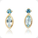 【キャンペーン】 スカイ ブルー トパーズ ピアス K10 マーキスカット 10K 10金 小ぶり 40代 30代 20代 女性 上品 華奢 プレゼント ギフト...