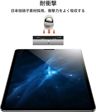 iPad Pro 11インチ ガラスフィルム 強化ガラス 液晶保護フィルム FaceID対応 全面保護 超薄型【最高硬度9H /3D Touch対応/飛散防止/指紋防止/スクラッチ防止/気泡ゼロ/貼付け簡単】