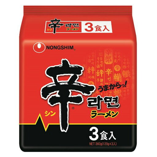 農心 辛ラーメン3食 120g×3食×12個入り(1ケース)(AH) 農心 辛ラーメン3食 120g×3食×12個入り(1ケース)(AH)