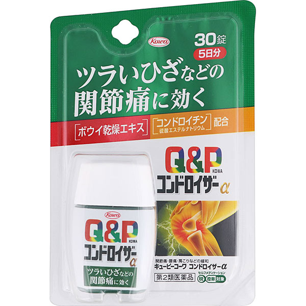 商品区分：第2類医薬品 【商品説明】ビタミンB1主薬製剤【使用上の注意】＜相談すること＞ 1．次の人は服用前に医師、薬剤師又は登録販売者に相談してください （1）妊婦又は妊娠していると思われる人。 （2）薬などによりアレルギー症状を起こしたことがある人。 2．服用後、次の症状があらわれた場合は副作用の可能性がありますので、直ちに服用を中止し、この台紙を持って医師、薬剤師又は登録販売者に相談してください 関係部位・・・症状 皮膚・・・発疹・発赤、かゆみ 消化器・・・吐き気・嘔吐、食欲不振 3．服用後、次の症状があらわれることがありますので、このような症状の持続又は増強が見られた場合には、服用を中止し、この台紙を持って医師、薬剤師又は登録販売者に相談してください 軟便、下痢 4．1ヵ月位服用しても症状がよくならない場合は服用を中止し、この台紙を持って医師、薬剤師又は登録販売者に相談してください【成分・分量】6錠中 成分・・・分量 ボウイ乾燥エキス（防已として3000mg）・・・240.0mg コンドロイチン硫酸エステルナトリウム・・・900.0mg ベンフォチアミン（チアミン塩化物塩酸塩（V．B1）として10.0mg）・・・13.83mg シアノコバラミン（V．B12）・・・60.0μg ガンマ-オリザノール・・・10.0mg 〔添加物〕ヒドロキシプロピルセルロース、セルロース、クロスカルメロースNa、ステアリン酸Mg、ポリビニルアルコール・アクリル酸・メタクリル酸メチル共重合体、ヒプロメロース、酸化チタン、カルナウバロウ【効能・効果】1．次の諸症状の緩和：関節痛・筋肉痛（肩・腰・肘・膝痛、肩こり、五十肩など）、神経痛、手足のしびれ、便秘、眼精疲労（慢性的な目の疲れ及びそれに伴う目のかすみ・目の奥の痛み） 2．脚気 「ただし、これら1・2の症状について、1ヵ月ほど使用しても改善がみられない場合は、医師又は薬剤師に相談してください。」 3．次の場合のビタミンB1の補給：肉体疲労時、妊娠・授乳期、病中病後の体力低下時【用法・用量】＜用法・用量＞ 下記の量を水又は温湯で服用してください。 年齢・・・1回量・・・1日服用回数 成人（15歳以上）・・・3錠・・・2回 15歳未満の小児・・・服用しない ※食前・食後にかかわらず、いつでも服用できます。【用法・用量に関連する注意】用法・用量を厳守してください。【保管及び取り扱い上の注意】（1）高温をさけ、直射日光の当たらない湿気の少ない涼しい所に密栓して保管してください。 （2）小児の手の届かない所に保管してください。 （3）他の容器に入れ替えないでください。（誤用の原因になったり品質が変わります。） （4）水分が錠剤につくと、内容成分の変化のもととなりますので、水滴を落としたり、ぬれた手で触れないでください。誤って錠剤をぬらした場合は、ぬれた錠剤を廃棄してください。 （5）容器のキャップのしめ方が不十分な場合、湿気などにより、品質に影響を与える場合がありますので、服用のつどキャップをよくしめてください。 （6）ラベルの「開封年月日」記入欄に、キャップをあけた日付を記入してください。 （7）使用期限（台紙及び容器に記載）をすぎた製品は服用しないでください。また、一度キャップをあけた後は、品質保持の点から開封日より6ヵ月以内を目安に服用してください。 【内容量】 30錠医薬品をご購入のお客様へ重要なお知らせ 楽天市場の規則により医薬品の購入は、楽天会員にご登録いただいているお客様のみとさせていただいております。 また、18歳未満のお客様へ販売も禁止となっております。ご了承いただきますようお願いいたします。