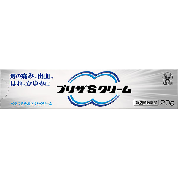 【商品の特徴】 ●「プリザS」シリーズは、炎症を抑えるヒドロコルチゾン酢酸エステルなどを配合し、痔の症状である痛み、出血、はれ、かゆみを緩和します。 ●プリザSクリームは、軟膏に比べて伸びが良く、痛む患部にさらっと塗りやすくやさしい使い心地のクリーム剤です。 ●べたつかず、下着などに製剤の油染みがつきにくくなりました。 ■ 使用上の注意 ■ 【してはいけないこと】 （守らないと現在の症状が悪化したり、副作用が起こりやすくなります） 1．次の人は使用しないでください 　　　患部が化膿している人。 2．長期連用しないでください 　 【相談すること】 1．次の人は使用前に医師、薬剤師又は登録販売者に相談してください 　（1）医師の治療を受けている人。 　（2）妊婦又は妊娠していると思われる人。 　（3）薬などによりアレルギー症状を起こしたことがある人。 2．使用後、次の症状があらわれた場合は副作用の可能性があるので、直ちに使用を中止し、この説明書を持って医師、薬剤師又は登録販売者に相談してください ［関係部位：症状］ 皮膚：発疹・発赤、かゆみ、はれ その他：刺激感、化膿 3．10日間位使用しても症状がよくならない場合は使用を中止し、この説明書を持って医師、薬剤師又は登録販売者に相談してください ■効能 きれ痔（さけ痔）・いぼ痔の痛み・出血・はれ・かゆみの緩和及び消毒 ■用法・用量 適量をとり、1日1〜3回、肛門部に塗布してください。 ★ご使用の前に入浴するか、ぬるま湯で患部を清潔にし、朝の場合は排便後に、夜の場合は寝る前に使用すると一層効果的です。 ［注意］ （1）定められた用法・用量を厳守してください。 （2）小児に使用させる場合には、保護者の指導監督のもとに使用させてください。 （3）肛門部にのみ使用してください。 ■成分　100g中 ［成分：分量］ ヒドロコルチゾン酢酸エステル 0.3g 塩酸リドカイン 3g l-メントール 0.1g トコフェロール酢酸エステル 1g セチルピリジニウム塩化物水和物 0.2g 添加物：ステアリルアルコール、セタノール、1,3-ブチレングリコール、中鎖脂肪酸トリグリセリド、ステアリン酸ソルビタン、自己乳化型ステアリン酸グリセリン、ポリソルベート60、BHT、ジメチルポリシロキサン、クエン酸、クエン酸Na、エデト酸Na ■ 保管及び取扱い上の注意 （1）直射日光の当たらない涼しい所に密栓して保管してください。 （2）小児の手の届かない所に保管してください。 （3）他の容器に入れ替えないでください。（誤用の原因になったり品質が変わることがあります） （4）使用期限を過ぎた製品は使用しないでください。なお、使用期限内であっても、開封後はなるべくはやく使用してください。（品質保持のため）医薬品をご購入のお客様へ必ずご確認ください 　　こちらの商品は 【指定第2類医薬品】 です。 　　ご購入時には必ずこの商品ページの 【してはいけないこと】 をご確認ください。 医薬品をご購入のお客様へ重要なお知らせ 楽天市場の規則により医薬品の購入は、楽天会員にご登録いただいているお客様のみとさせていただいております。 また、18歳未満のお客様へ販売も禁止となっております。ご了承いただきますようお願いいたします。