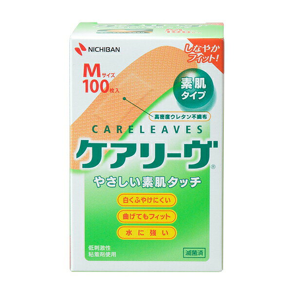 ※ご注意ください！！ご注文いただいてからのお取り寄せとなります。 ●商品の改訂により商品のデザイン、パッケージに記載されている内容と異なる場合があります。 【商品の特徴】【動いてもしっかりフィット】高濃度ウレタン不織布は、伸縮性に優れ、皮ふのあらゆる動きにフィット。肌へのなじみのよさと違和感のない快適な貼りごこちを実現しました。【ムレにくい】透湿性にすぐれた基材と粘着剤により、皮ふのムレが少なく、白くふやけにくいです。【水に強くはがれにくい】独自に開発した粘着剤により、はがれにくさを実現しました。【低刺激】はがすときの角質のはがれが少なく、貼り替えの際の刺激を抑えます。【サイズ】Mサイズ 21mm×70mm (パッド部 13mm×22mm) 【使用上の注意】・患部を清潔にし、粘着面がキズぐちにあたらないように使用してください。・パッド部分が水などでぬれて汚れた時は、新しいものに貼り替えてください。・本品の使用により発疹・発赤、かゆみ等が生じた場合は使用を中止し、医師又は薬剤師に相談してください。・はがす際は皮ふを傷めないよう体毛の流れに沿ってゆっくりはがしてください。・直射日光を避け、なるべく湿気の少ない涼しい、小児の手のとどかない所に保管してください。・再使用しないでください。・使用期限：個箱表示【商品区分】一般医療機器医療機器届出番号:13B2X00218131170【内容量】100枚【用法・用量・使用方法】創傷面にパッド部分をあて、テープ部分を伸ばさずに貼ってください。【原産国】日本【製造販売元/販売元/発売元】ニチバン株式会社【広告文責】株式会社富士薬品0120-51-2289