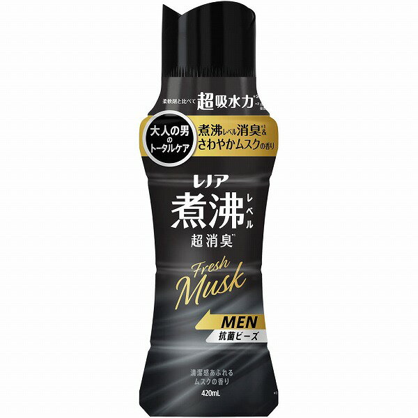 レノア煮沸レベル消臭抗菌ビーズ MEN 清潔感あふれるムスクの香り 本体 420mL×6個入り (1ケース)(3)
