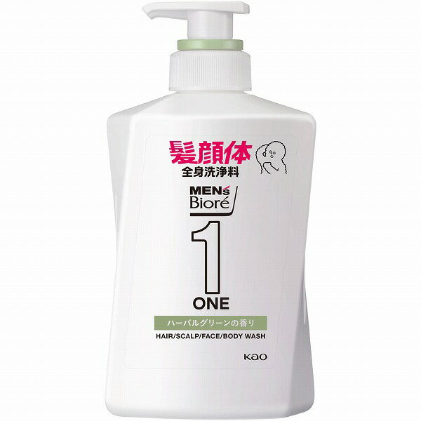 Soaps, Body Soaps - メンズビオレONE オールインワン全身洗浄料 爽やかなハーバルグリーンの香り 本体 480ml　花王