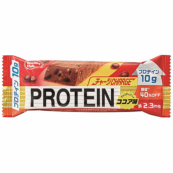 ※ご注意ください！！ご注文いただいてからのお取り寄せとなります。 ●商品の改訂により商品のデザイン、パッケージに記載されている内容と異なる場合があります。 【商品の特徴】 1本あたりプロテイン10g配合。 チョコチップをアクセントとして加えたソフトなココアクッキーです。 糖質40%オフ（日本食品標準成分表2020年版(八訂)ソフトビスケットとの比較）で糖質が気になる方にもおすすめです。 ■名称 焼菓子(栄養機能食品) ■原材料名 ショートニング（国内製造）、砂糖、小麦粉、大豆たんぱく、水飴、乳たんぱく、大豆パフ、準チョコレート、ココアパウダー、卵、食塩/ソルビトール、カゼインNa、グリセリン、乳化剤、トレハロース、炭酸Ca、香料、甘味料（アセスルファムK）、ピロリン酸鉄 ■栄養成分表示 1本（標準40g）あたり エネルギー：197kcal たんぱく質：10.0g 脂質：11.2g 炭水化物：14.5g（糖質：13.5g、食物繊維：1.0g） 食塩相当量：0.47g 鉄：2.3mg ■内容量 480g(40g×12個) ■賞味期限 商品に記載 ■保存方法 直射日光・高温多湿を避けて保存してください。 ■原産国 日本 ■注意 ●原材料中に含まれるアレルギー物質（特定原材料等）小麦、卵、乳、大豆 ●落花生を含む製品と共通の設備で製造しています。（特定原材料について記載しています。） ●原料中にカカオ成分を含みます。高温になるとその油脂分が溶けだし、白く固まることがあります。 ●製造する際にチョコチップが表面から取れることがあるため欠けたように見えますが、品質には問題ありません。 ●生地の特性上、表面にヒビや荒れが生じる場合がありますが、品質には問題ありません。 ●開封後はなるべく早めにお召し上がりください。 ●本品は、多量摂取により疾病が治癒したり、より健康が増進するものではありません。一日の摂取目安量を守ってください。 ●本品は、特定保健用食品と異なり、消費者庁長官による個別審査を受けたものではありません。 ■商品区分 栄養機能食品 ●食生活は、主食、主菜、副菜を基本に、食事のバランスを。 ■栄養機能表示 一日当たりの栄養素等表示基準値(18歳以上、基準熱量2200kcal)に占める割合：鉄33％ ●鉄は赤血球を作るのに必要な栄養素です。 ■一日当たりの摂取目安量 一日当たり1本を目安にお召し上がりください。 ■販売者 ハマダコンフェクト株式会社 お客様相談室　079-457-3334 電話受付時間 月〜金（祝日除く） 10:00〜16:00 ■広告文責 株式会社富士薬品　0120-51-2289