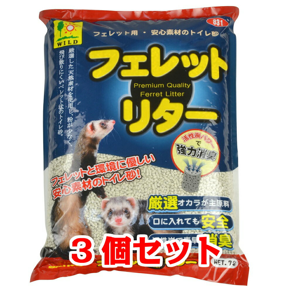 【お買い得】【3個セット】三晃商会　サンコー　フェレット・リター×3個セット　（フェレット用トイレ砂）