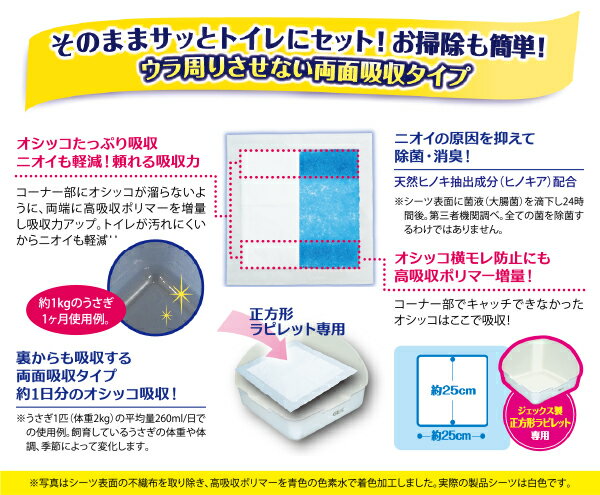 GEX　ヒノキア正方形ラビレット専用トイレシーツ　お試し2枚入