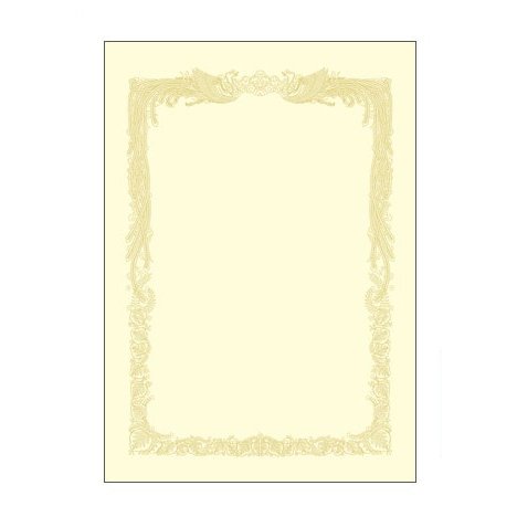 ササガワ　OA賞状用紙　クリーム色A3　横書用　大入り100枚SAAGAWA タカ印　10-1188