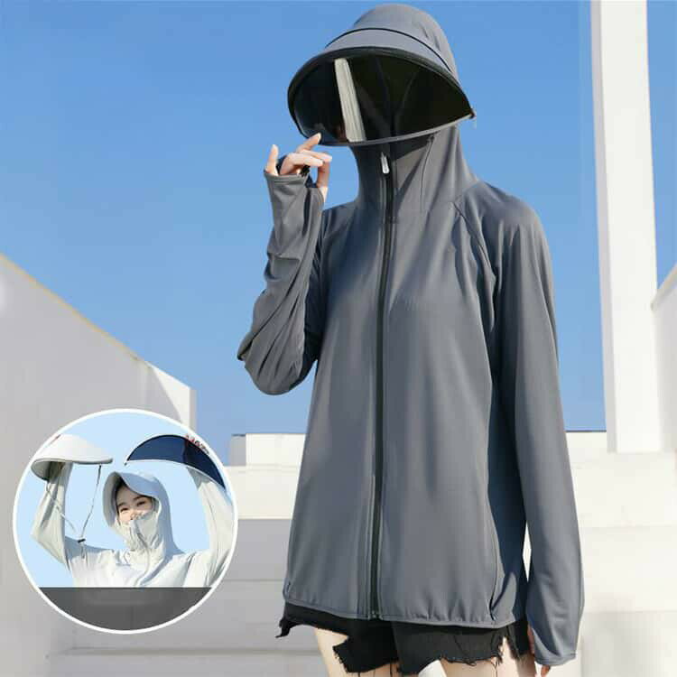送料無料 つば広帽子 日焼け止め ラッシュガード 体型カバー 接触冷感 長袖 サンバ...
