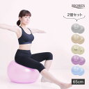 2個セット アンチバースト仕様 フットポンプ付 バランスボール ダイエット ヨガボール エクササイズ 空気入れ付 ヨガ 筋トレ 体幹トレーニング エアポンプ付 ...
