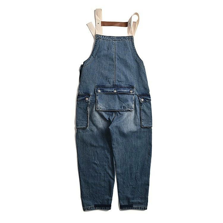カッコイイ アメカジストリートワークスタイル デニムパンツ つなぎ オーバーオールジーンズ オールインワン