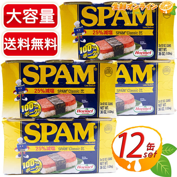 ≪340g×12缶 ≫ ホーメルフーズ【SPAM】スパム ランチョンミート レスソルト (1020g×2個)×2セット ◇25%減塩・100%ポーク！◇◎おつまみやアレンジ料理にも♪◎ 大容量 まとめ買い Hormel Foods 缶詰 保存食【costco コストコ コストコ通販】 ★送料無料★