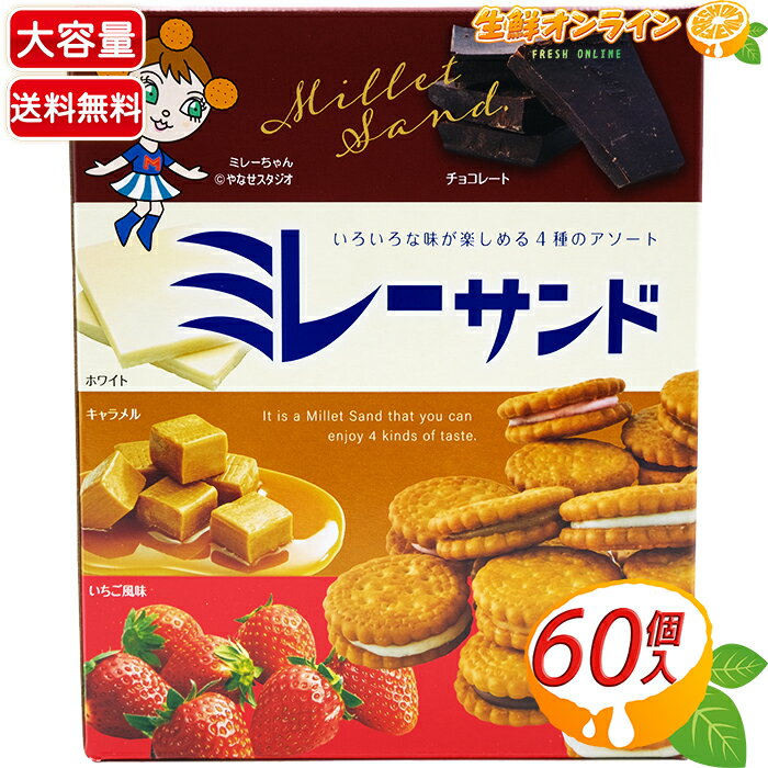 ≪60個入≫【ハース】ミレーサンド 4種のアソート ◇チョコレート・ホワイト・キャラメル・いちご風味◇ コストコ クッキーサンド モンプレジール ビスケット お菓子【costco コストコ コストコ通販】★送料無料★のサムネイル
