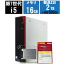 【中古】 Windows 11 新品 SSD 搭載 2017年製 富士通 FMV ESPRIMO D587 第7世代 Core i5 メモリ 16G SSD 2TB + HDD 500G 中古デスクトップパソコン 中古パソコン オフィス付き win11 デスクトップパソコン office 新品 SSD 搭載 2017年製 富士通 FMV ESPRIMO D587 第7世代 Core i5 メモリ 16G SSD 2TB + HDD 500G 富士通 FMV ESPRIMO D587 ミドル 省スペース型（縦置き/横置き可能）ストレージ 大容量 新品 SSD 2TB + HDD 500GB 搭載WPS Office インストール済み※ライセンスカード付属(Writer Spreadsheets Presentation)OS:Windows11 Pro 64bit クリーンインストール 認証済 （デジタルライセンス）CPU:第7世代 Core i5 7500 3.40GHzメモリ:16GB 搭載 / 最大32GBまで (PC4-2400 DDR4 SDRAM)SSD:2TB (新品換装 2000GB OSデータインストール)HDD:500GB光学ドライブ:DVDROMLAN:あり無線LAN:なし 非搭載内臓スピーカー:非搭載DisplayPort ×1 最大3840×2160ドット 4K 出力DVI-D ×1 最大1920×1200ドットUSB2.0×2（リア×2）USB3.0×6（フロント×2、リア×4）サイズ:（W×D×H）89×338×332mm質量:約 5.9kg付属品・電源ケーブル・WPS Office ライセンスカード ※キーボード・マウスは付属いたしません商品状態本体に傷・シール痕がありますが動作に影響はございません。 2