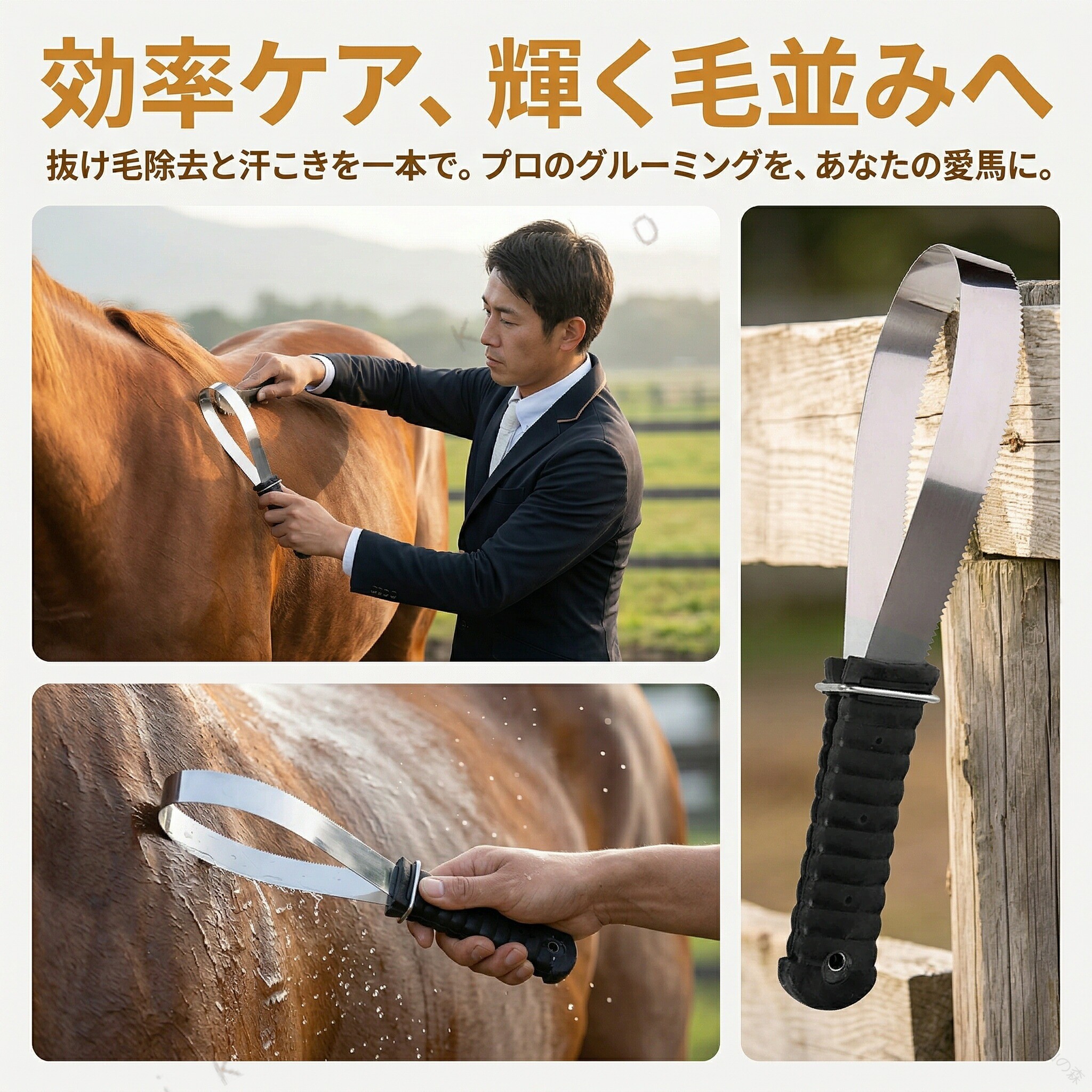 馬術用ブラシ 馬毛スクレーパー 馬毛コーム 家畜用 すべての犬種 馬用 ステンレス ...