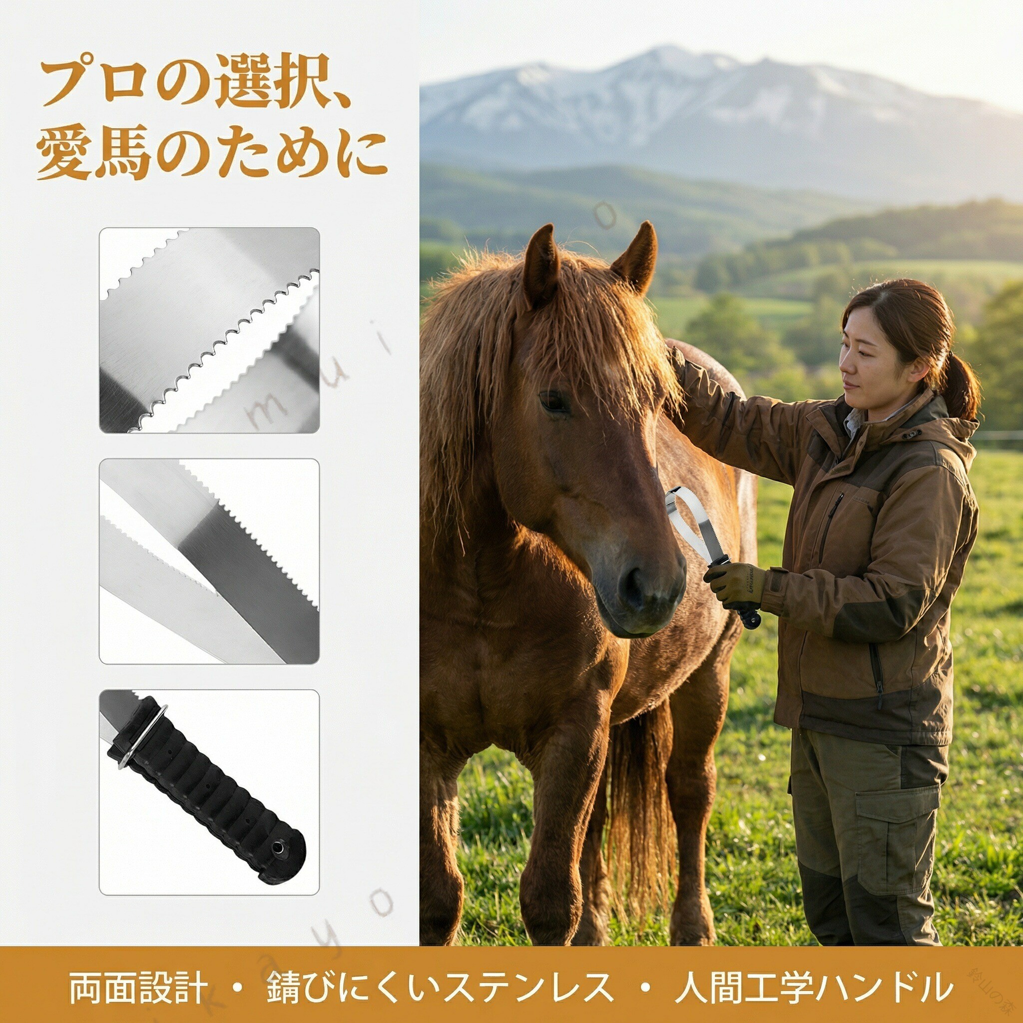 馬術用ブラシ 馬毛スクレーパー 馬毛コーム 家畜用 すべての犬種 馬用 ステンレス ...