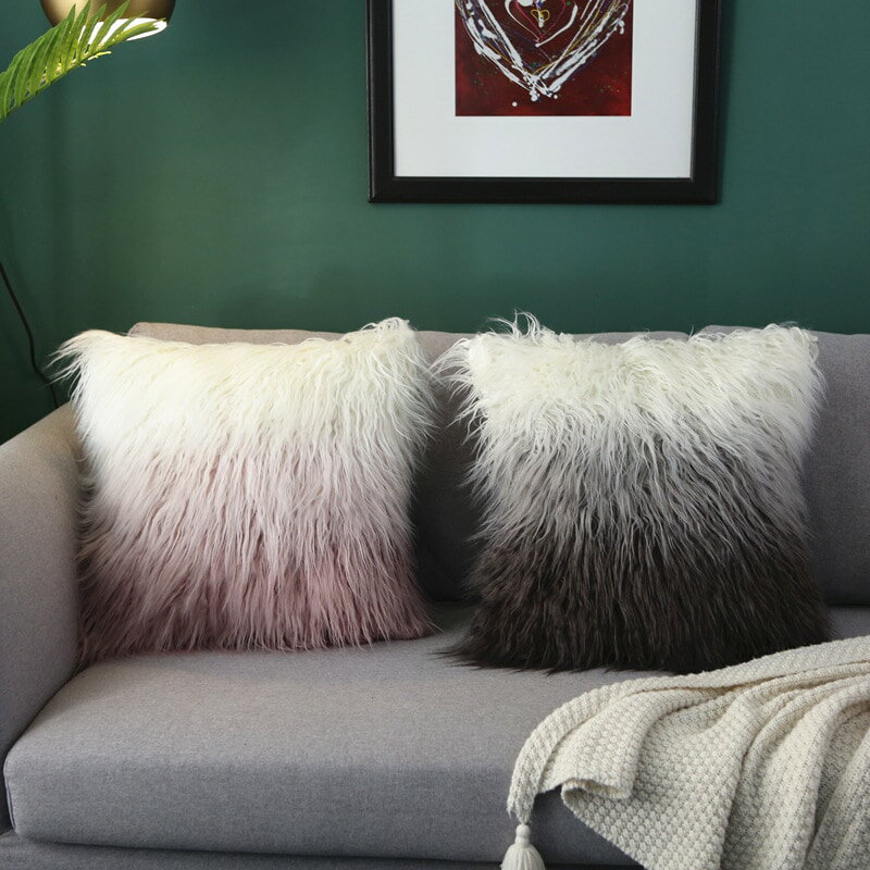 クッション 正方形 ビーチウール生地 おしゃれ かわいい インテリア フロアクッション 枕 座布団 北欧 シンプル ピンク ブラック