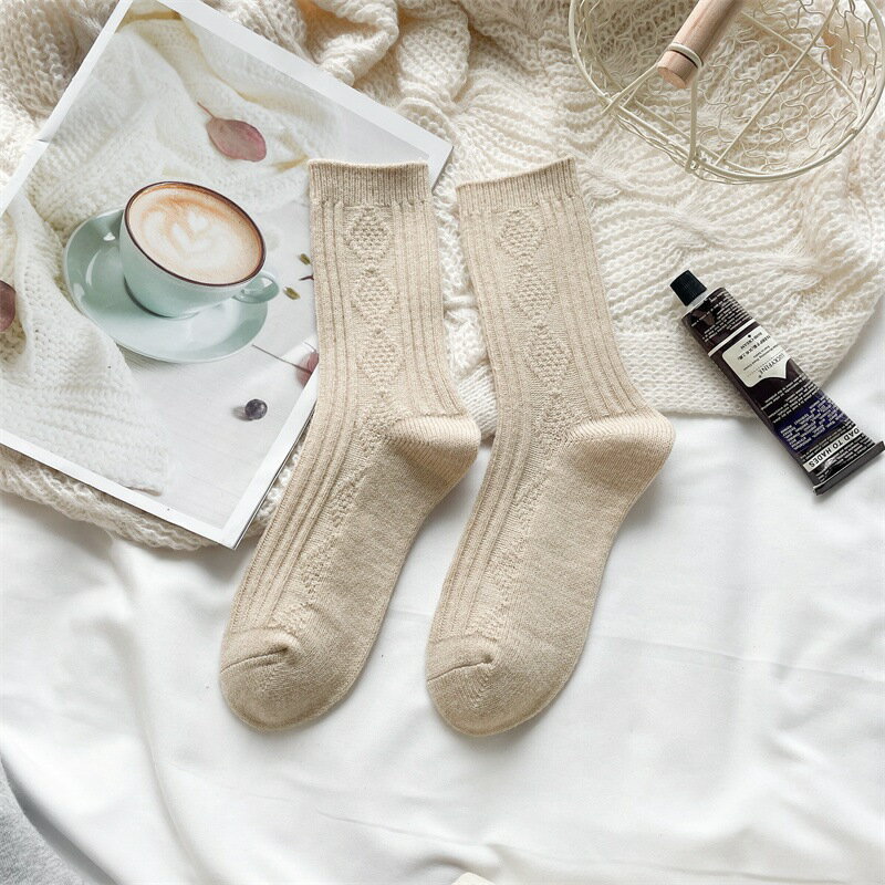 韓国ファッションソックス 2足組 ソフトフリース裏地 レディース シンプル キュート 暖かい 秋 スポーツソックス フリース裏地 スポーツソックス クリスマス