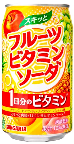 サンガリア スキッとフルーツビタミンソーダ 350g ×24本