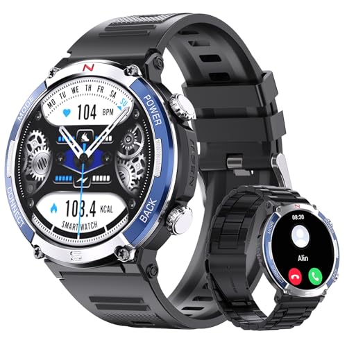 TIFOZEN スマートウォッチ【金属ベルト&シリコーンベルトの付き】丸型 1.52インチ大画面 通話機能付き コンパス搭載 軍用規格 耐衝 TIFOZEN スマートウォッチ【金属ベルト&シリコーンベルトの付き】丸型 1.52インチ大画面 通話機能付き コンパス搭載 軍用規格 耐衝