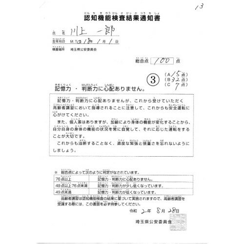 高齢者講習 認知機能検査 高得点対策 テスト 内容 問題集 イラストを覚える方法 75歳運転免許更新 日本代購網