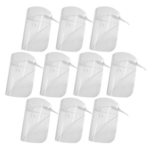 フック付フェイスシールド フレーム色 半透明 10個入り 軽量 高透明 曇り止め 口元 食事 熱中症 手話