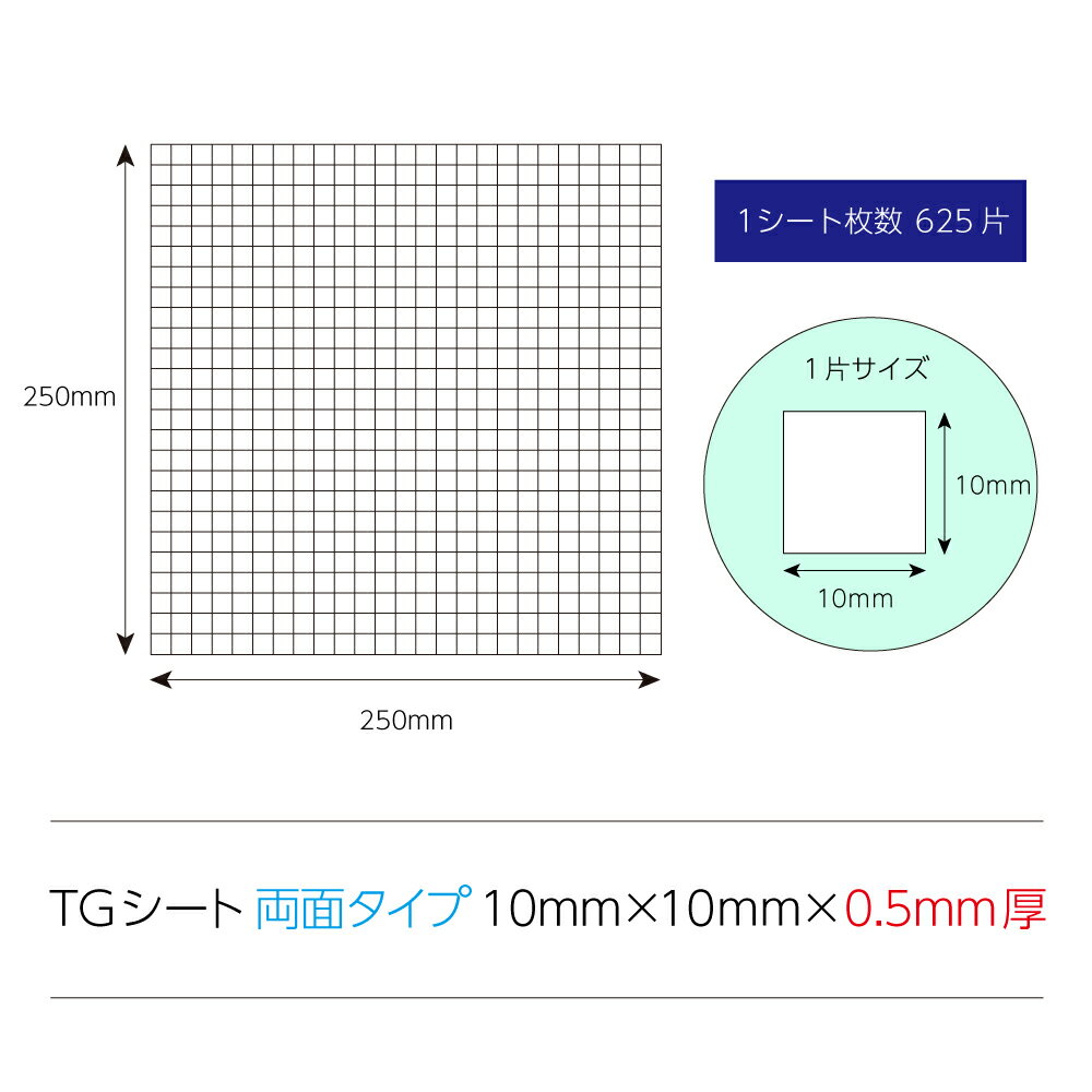 Rakuten - TGシート両面タイプ10mm×10mm×0.5mm厚