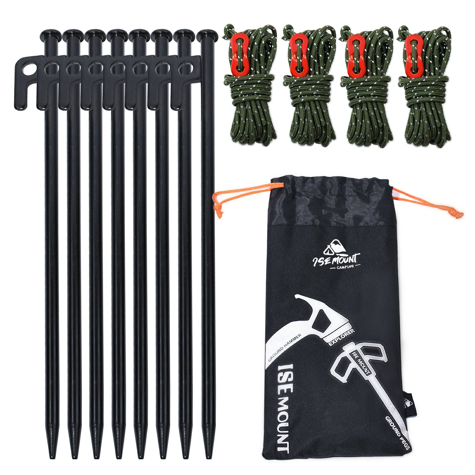 \楽天スーパーセール 12/4-12/11限定! 半額商品/ペグ 8本 ペグセット 鍛造ペグ ペグ 収納ケース付き 設営用具 テントペグ アウトドア 登山 硬い...