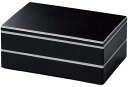 J-kitchens 重箱 2段 尺0長手W校倉 お重箱 艶消黒渕銀 30.8cm x 20.8cm x 13.5cm 日本製