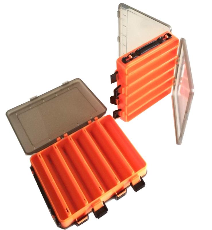 ヒロワールドトレード タックルボックス リバーシブル 2個セット ルアーケース 黒色 オレンジ 釣具収納ボックス ワームケース