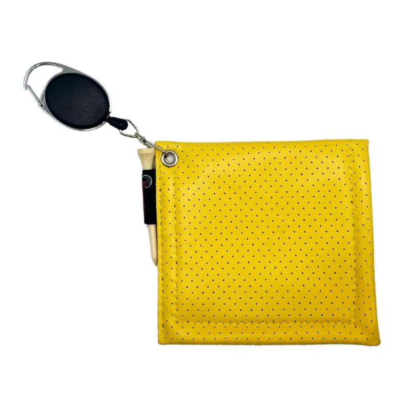 [HYmish]ゴルフボールクリーナー タオル ボール拭き カラビナ 携帯 リール ティー