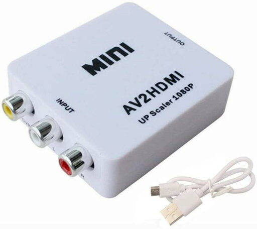 コンポジット(黄)映像を、HDMIに変換する:RCA/AVケーブルからHDMIへの変換アダプター:コンポジットto HDMI アップスケールコンバーター/av to HDMI変更アダプター/コンポジット端子ーHDMI端子へ コンポジット(黄)映像を、HDMIに変換する:RCA/AVケーブルからHDMIへの変換アダプター:コンポジットto HDMI アップスケールコンバーター/av to HDMI変更アダプター/コンポジット端子ーHDMI端子へ